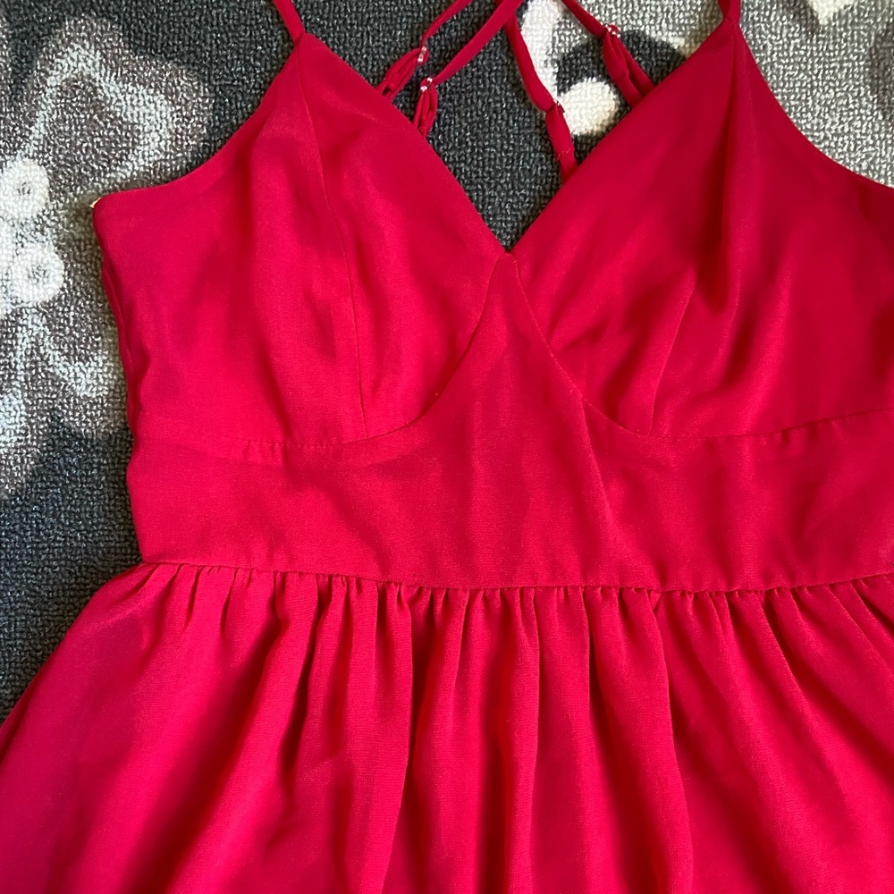 Red Mini Dress - Picture 3 of 5